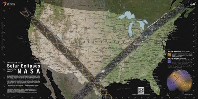 
			NASA's 2023 and 2024 Solar Eclipse Map - NASA Science			