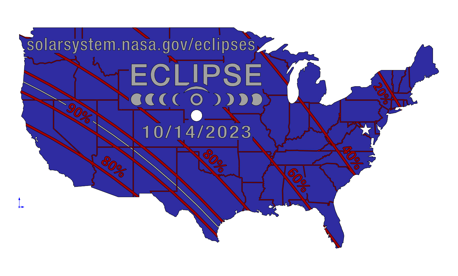 Purple map on the United States with a pinhole in it