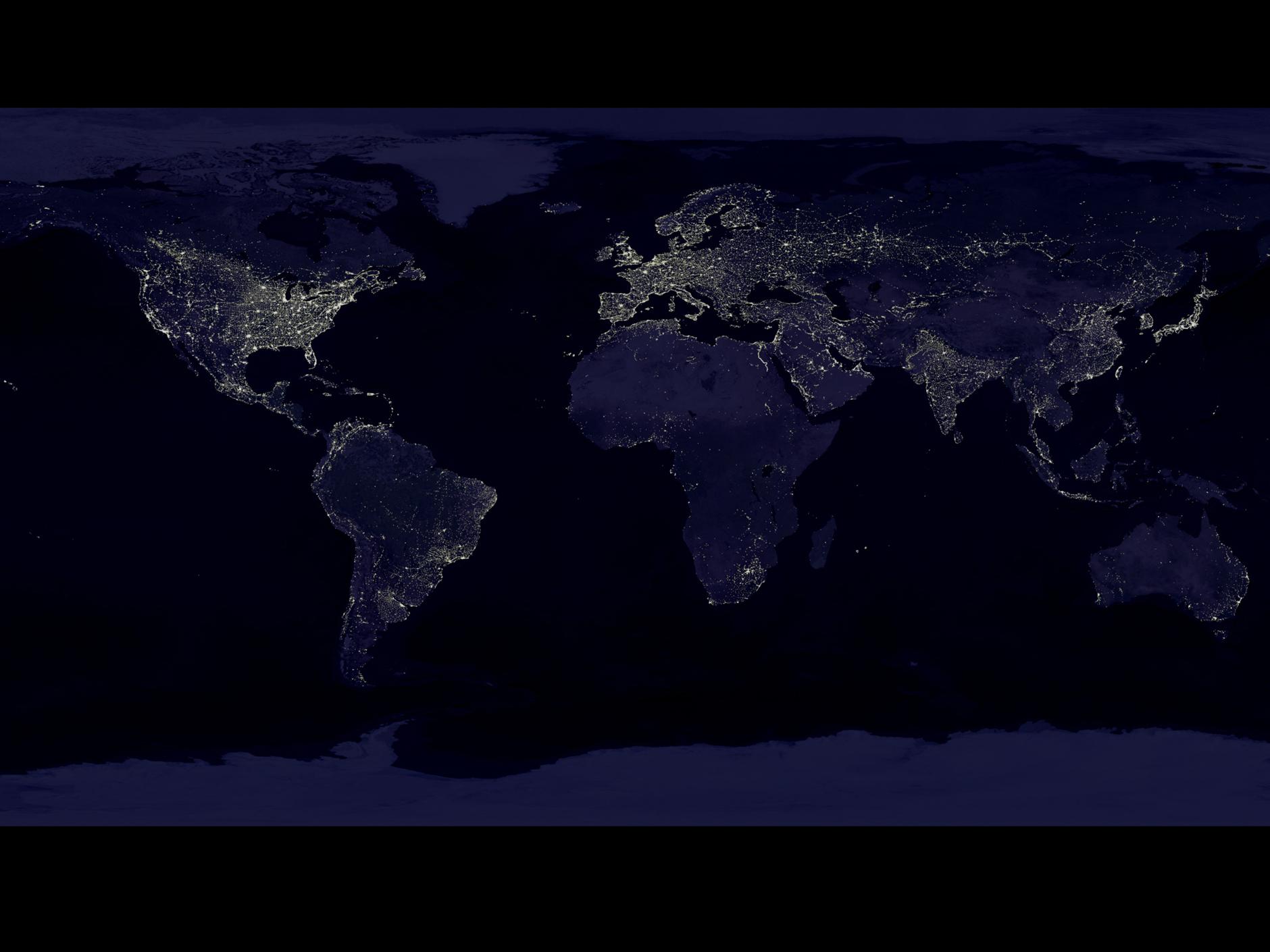Global image of city lights.