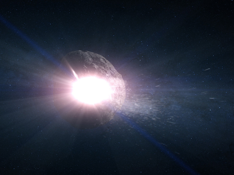 Artist's concept of asteroids in space