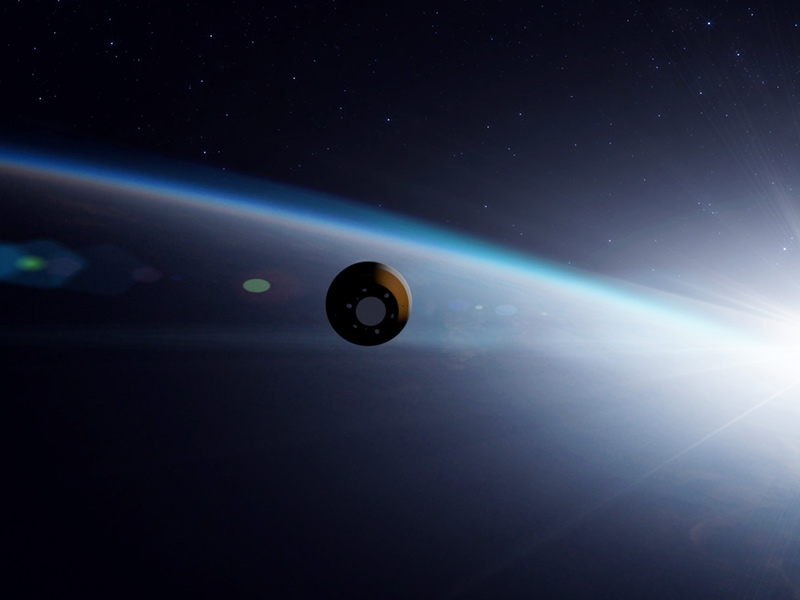 Artist's concept of the OSIRIS-REx spacecraft in space