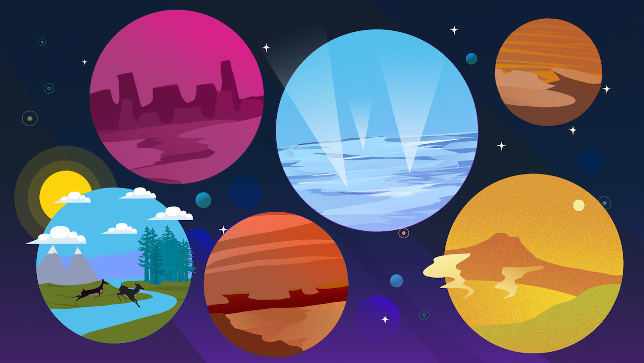 Colorful exoplanet illustration