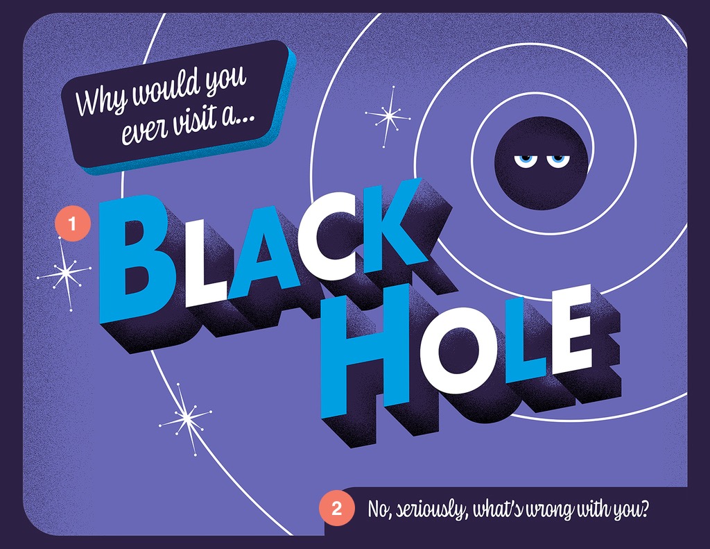 Black Hole Week graphic with numbers showing where and how fonts are used.