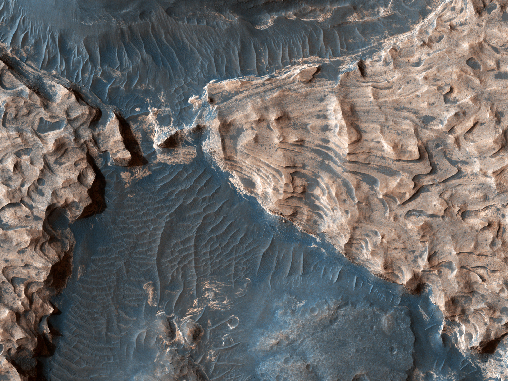 layered rock outcrops