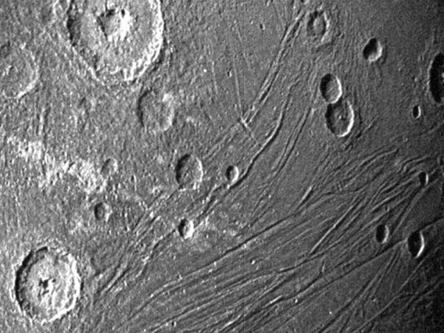 
			Close-up of Dark Side of Jupiter Moon Ganymede - NASA Science			