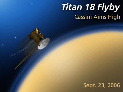 Artist rendition of Titan flyby, Sept. 23, 2006