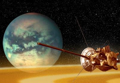 Artist's rendition of Cassini at Titan