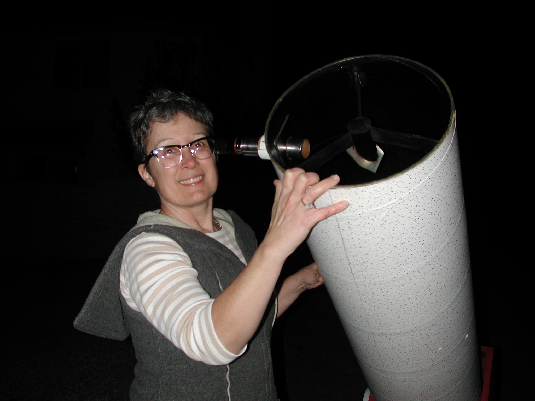 Jane Houston Jones and telescope
