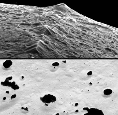 Two raw images from Sept. 10, 2007 Iapetus flyby