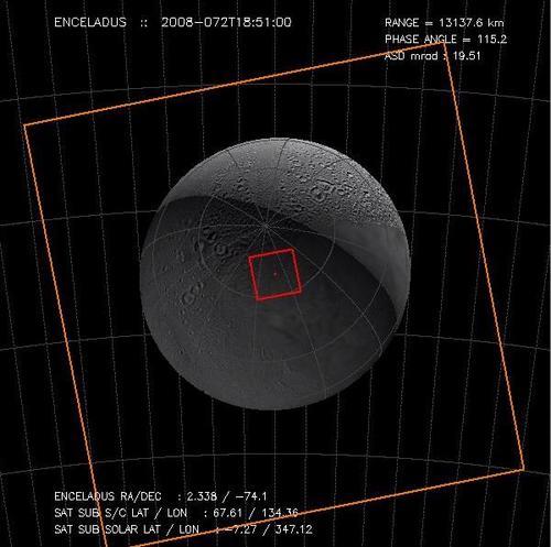 Computer generated view of Enceladus