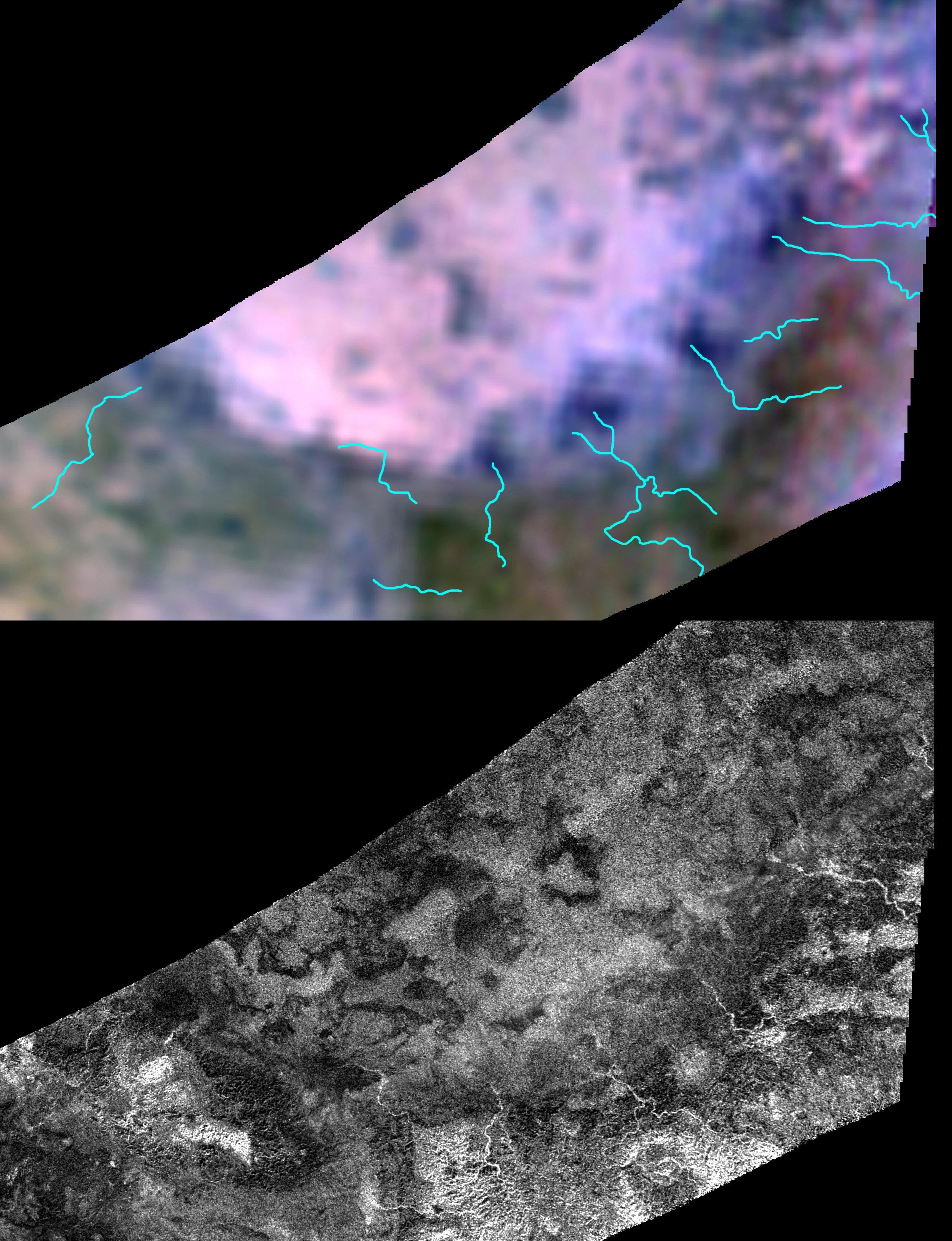An infrared spectrometer and a RADAR view of Titan's surface