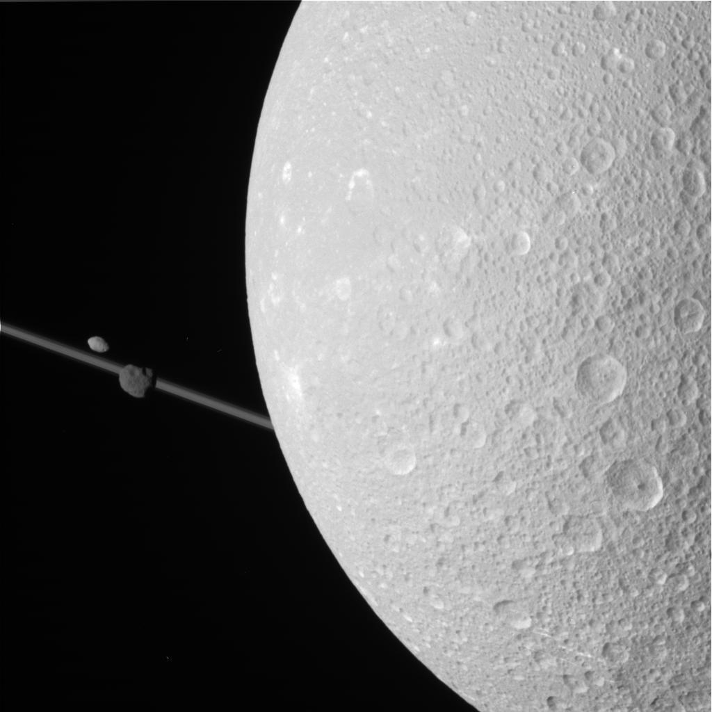 This Dione encounter was intended primarily for Cassini's composite infrared spectrometer and radio science subsystem.