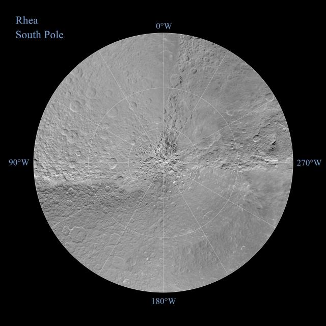 Rhea Polar Maps - South - March 2012 - NASA Science