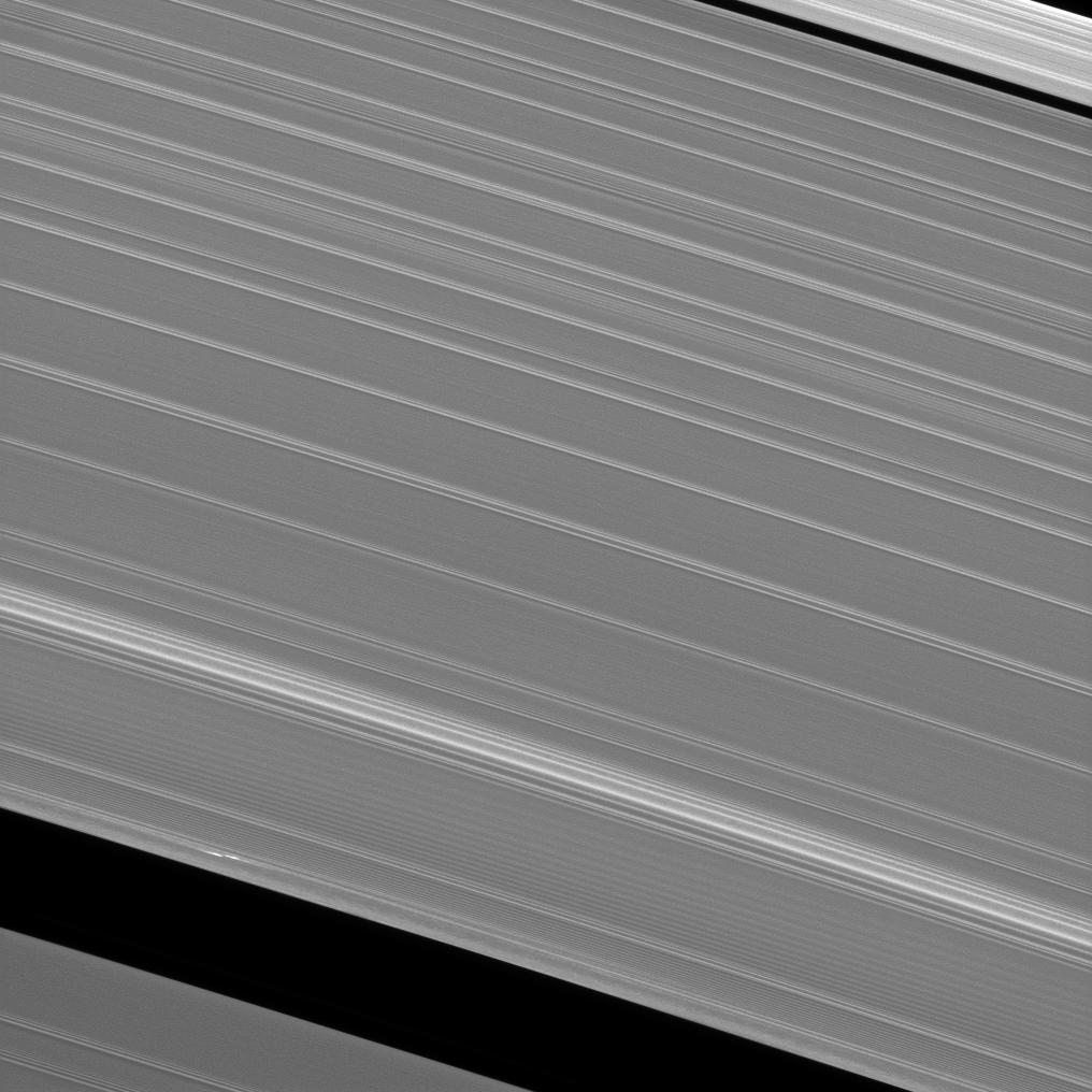 Saturn's rings and propeller which scientists have dubbed "Earhart"