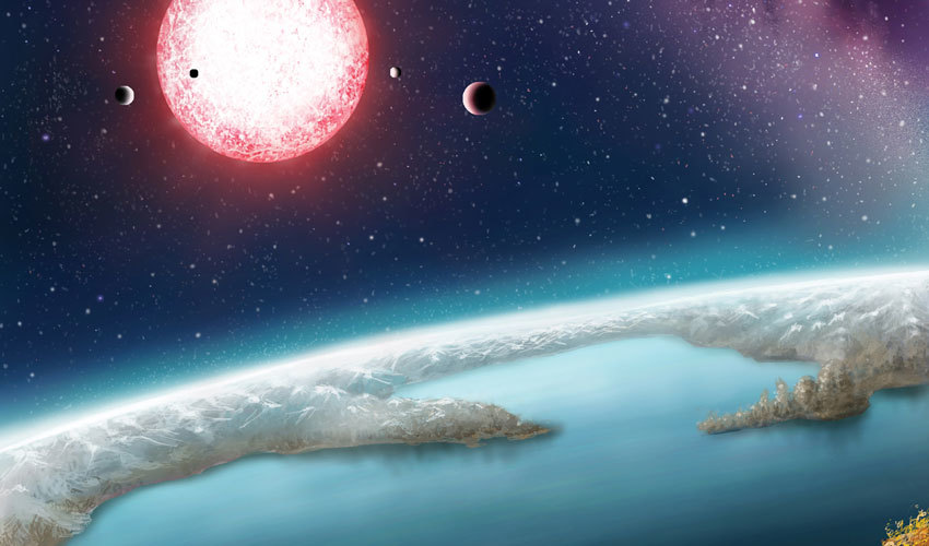 An illustration of Kepler-186f.