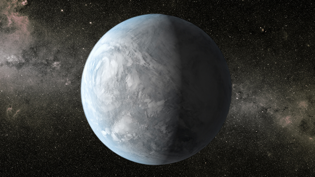 Research from the University of Washington-based Virtual Planetary Laboratory will help astronomers better identify and rule out “false positives” in the ongoing search for life. Shown is an illustration of Kepler 62e, about 1,200 light-years away in the constellation Lyra. Image credit: NASA Ames/JPL-Caltech/T. Pyle