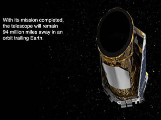 The Kepler space telescope will remain for decades in orbit around the Sun, weaving in and out of Earth’s orbital path.