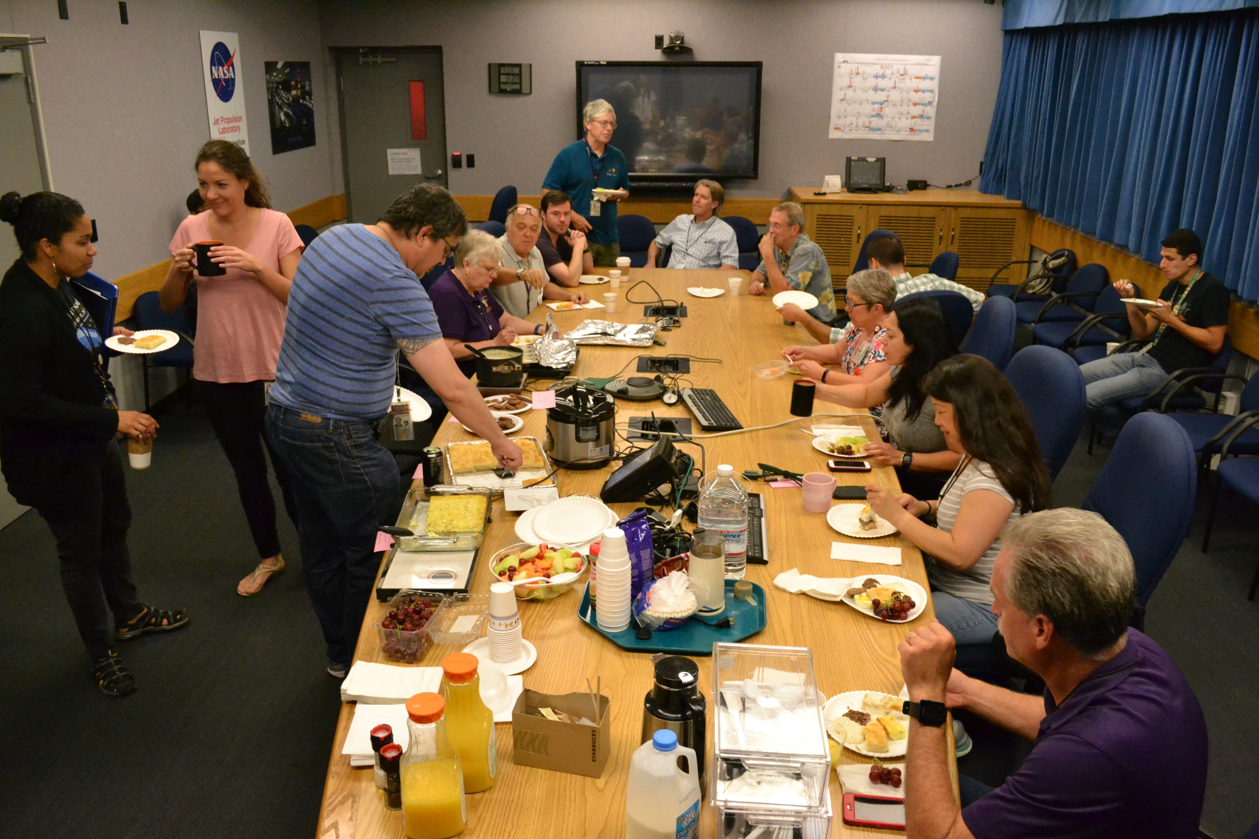 The Cassini team enjoys Friday breakfast together