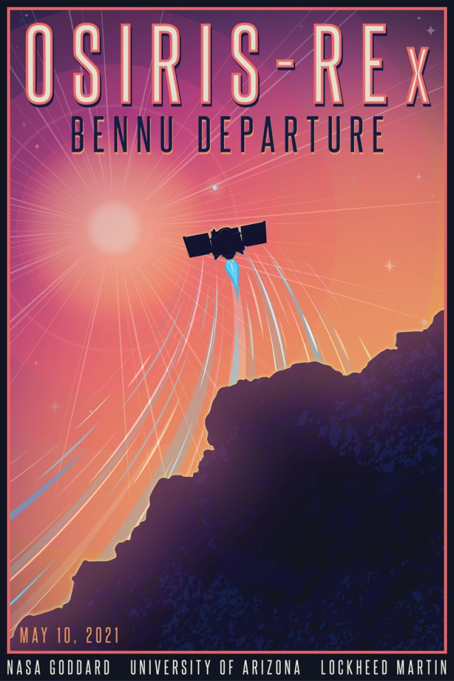 
			OSIRIS-REx Bennu Departure Poster - NASA Science			