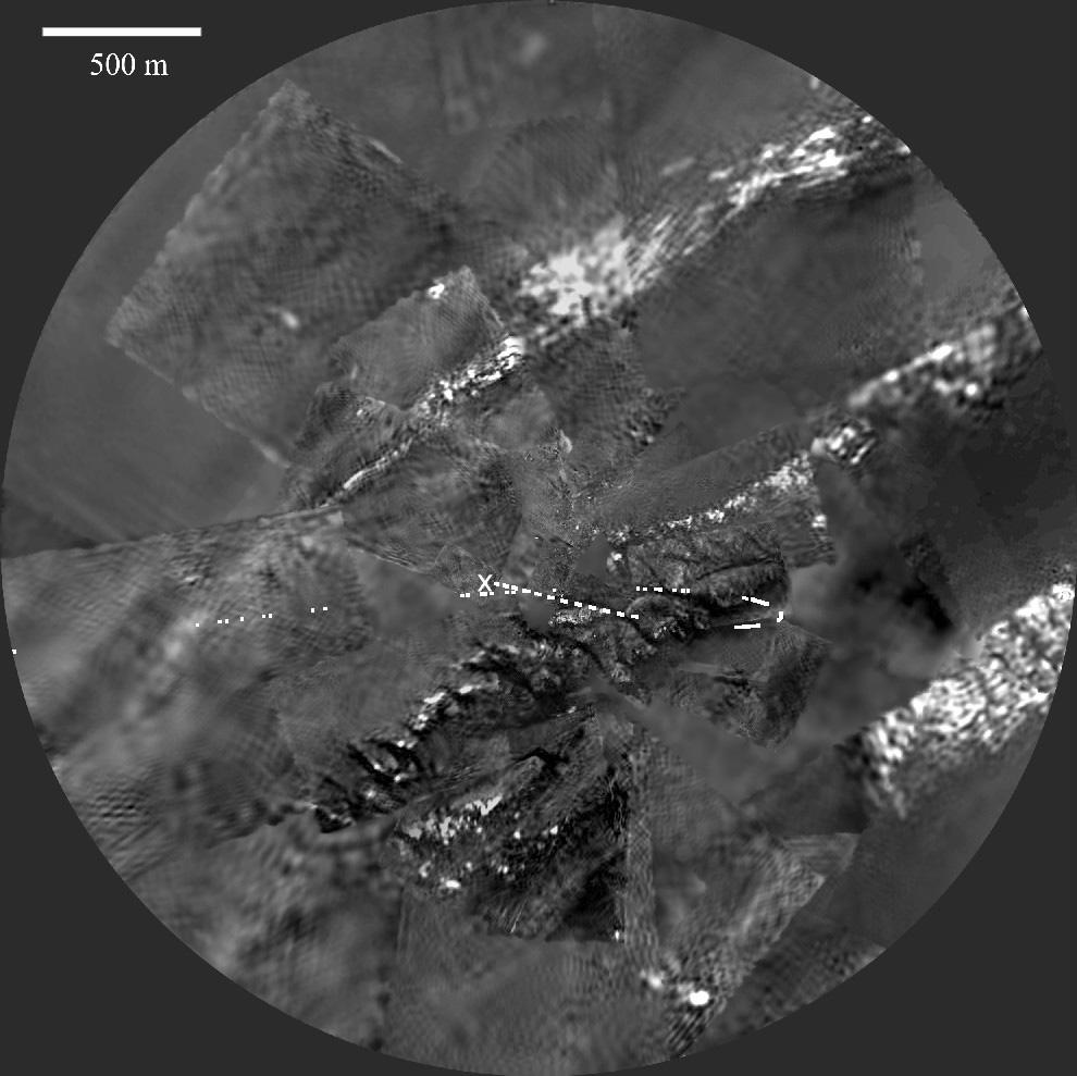 Huygen's view of Titan between 4 and .5 kilometers
