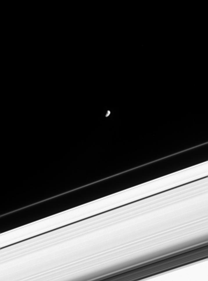 Saturn's moon Janus above the bright F ring