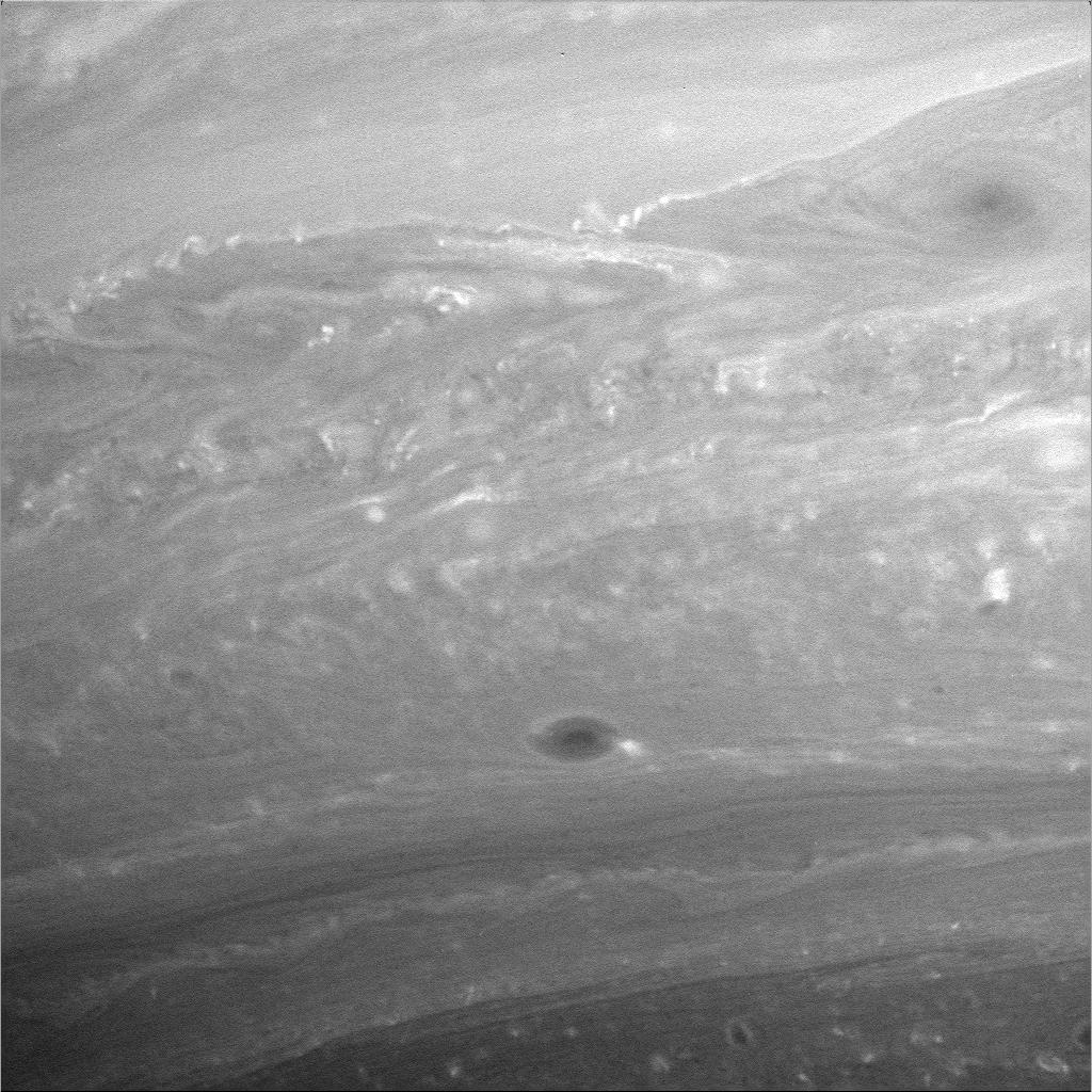 a closeup image of Saturn's atmosphere