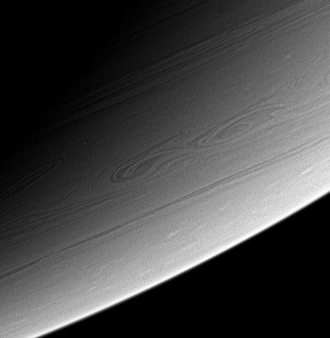 A view of high southern latitudes on Saturn