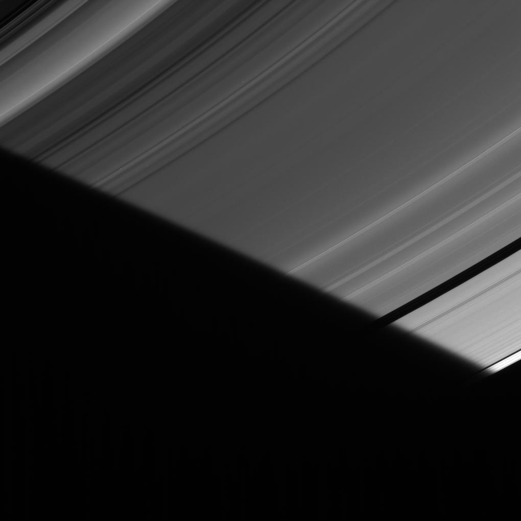 Saturn's A ring in the penumbra of Saturn's shadow