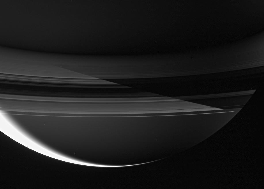 Saturn, night side view