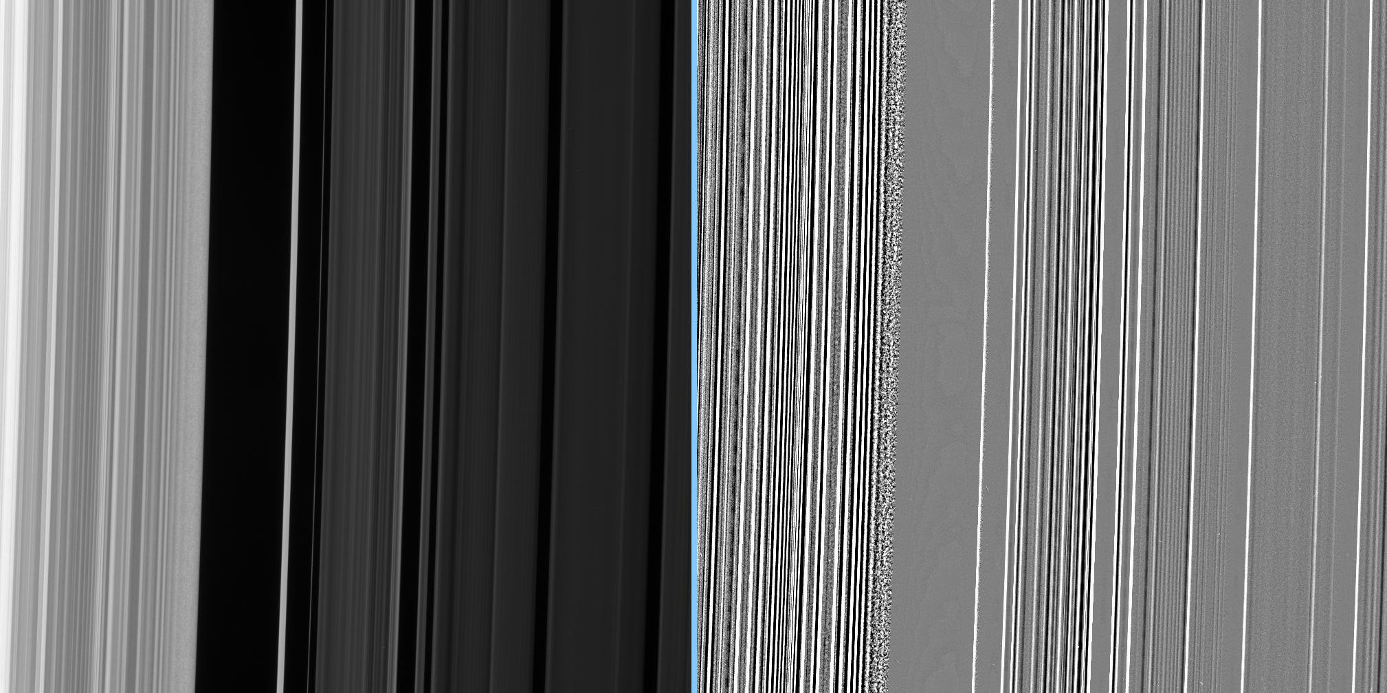 Inner edge of the Cassini Division in Saturn's rings