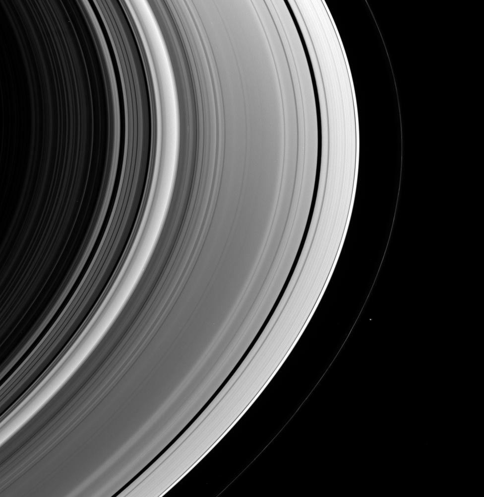 Saturn's rings and tiny Pandora