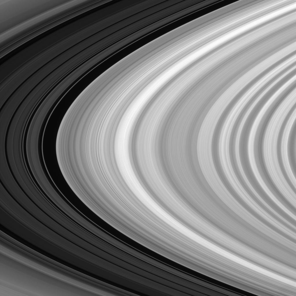 Close-up view of Saturn's rings