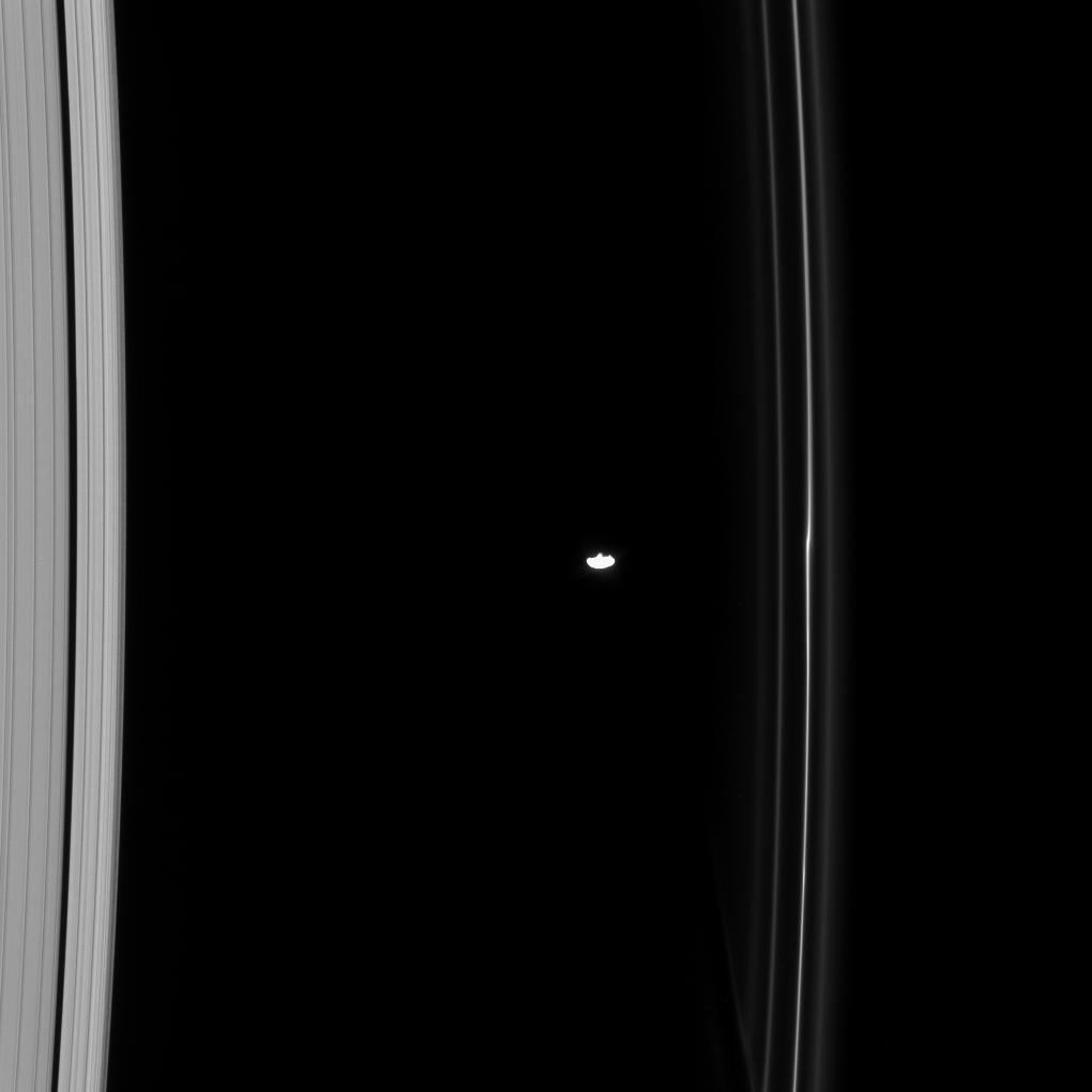 Prometheus between the A and F rings