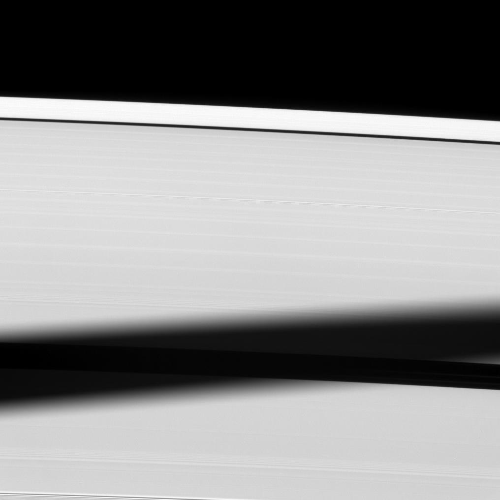 Tethys' shadow and Saturn's A ring