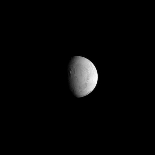 The trailing hemisphere of Enceladus
