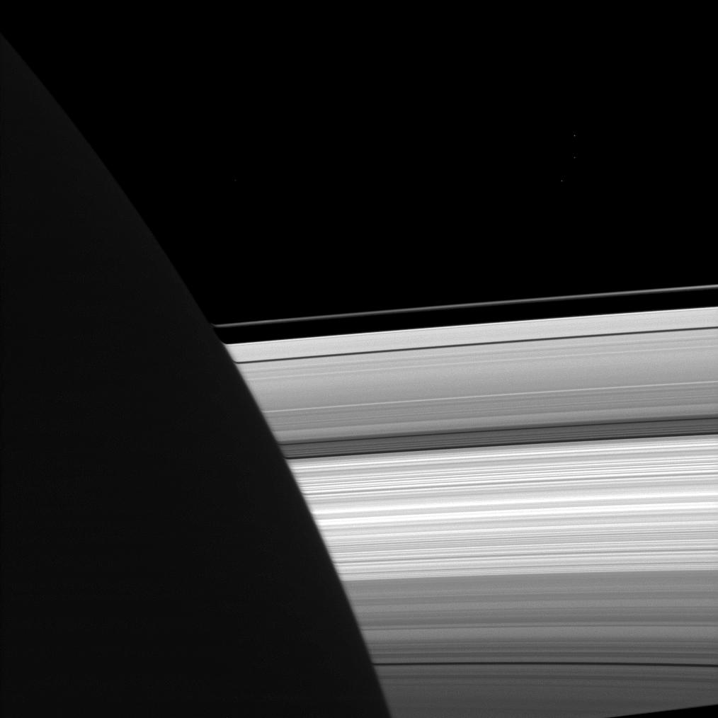 A subtly distorted view of Saturn's rings.