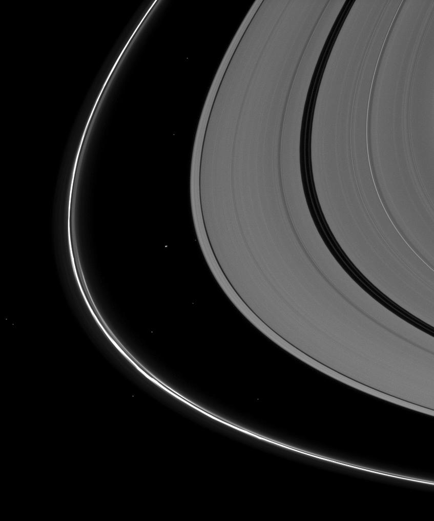 Saturn's tiny moon Atlas and the rings