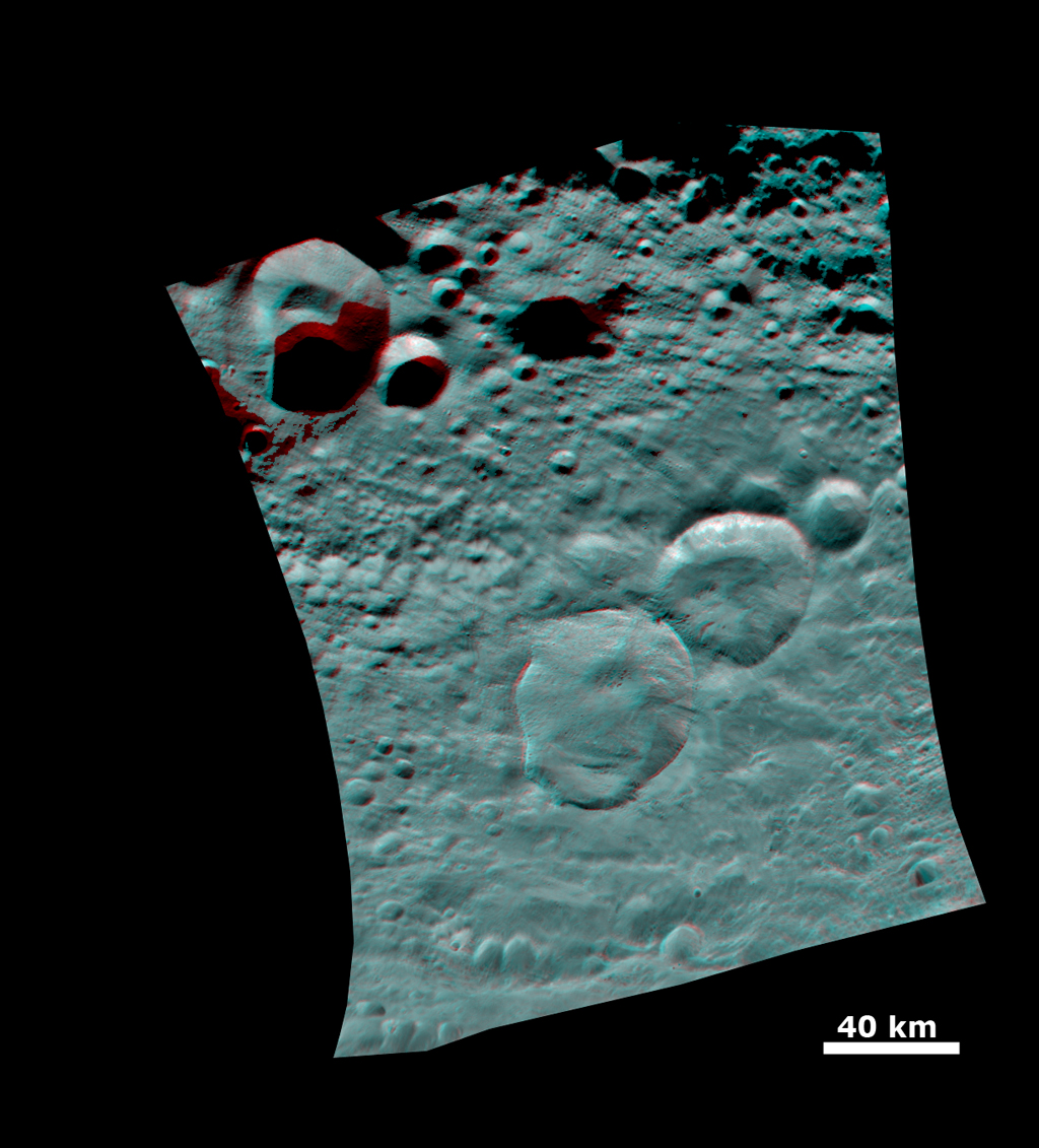 Anaglyph of the 'Snowman' Crater