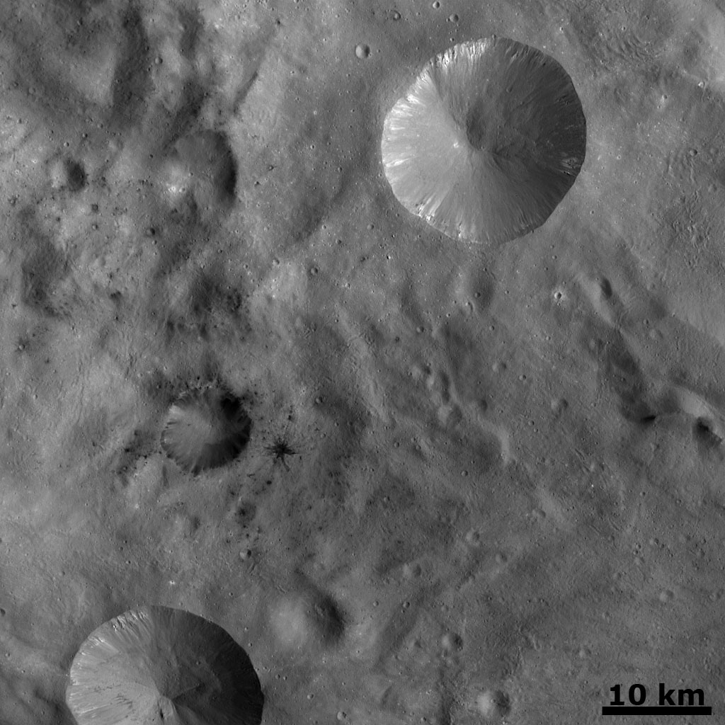 Dark Areas in Cratered Terrain on Vesta