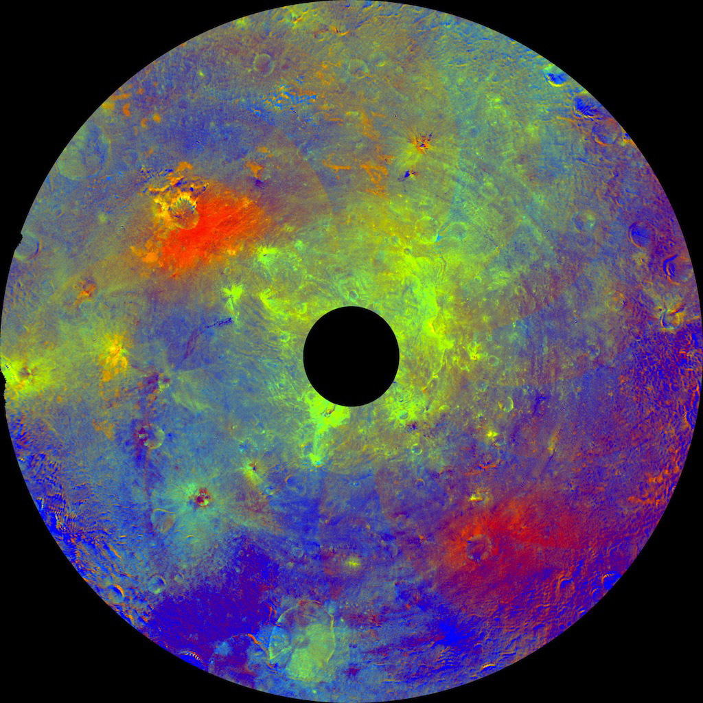Asteroid Vesta in a 'Rainbow-Colored Palette'