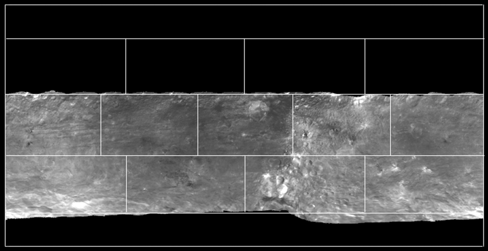 Map of Bright Areas on Vesta