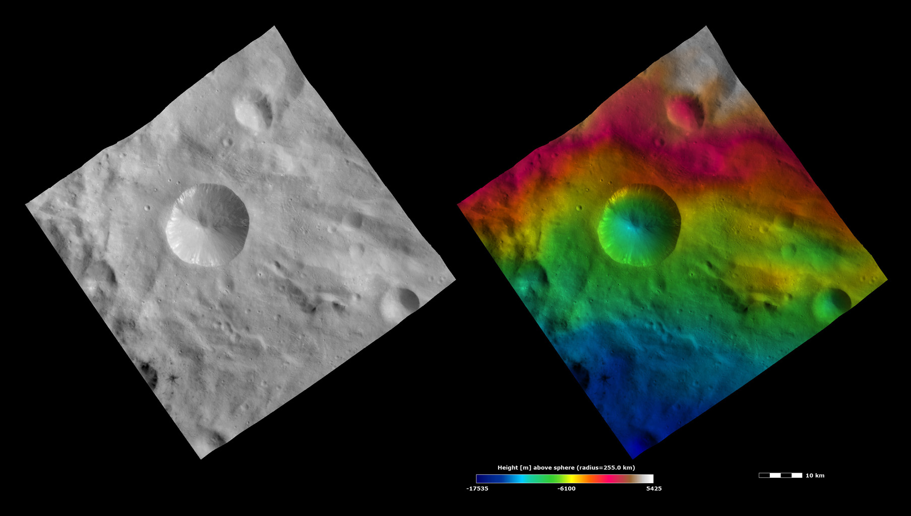 Topography and Albedo Image of Sextilia Crater