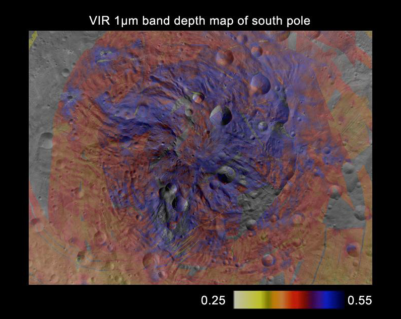 Pyroxene Map of Vesta's South Pole
