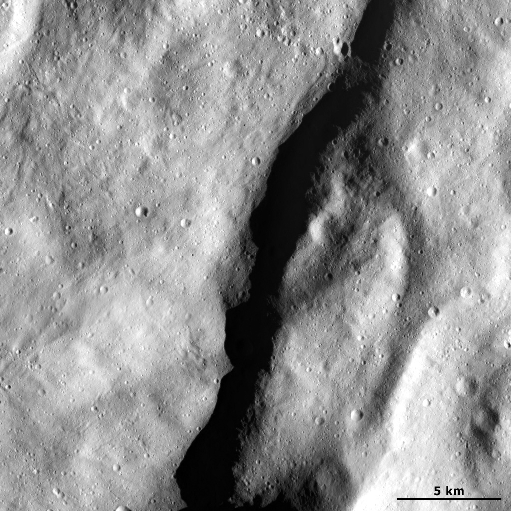 Escarpment on Vesta