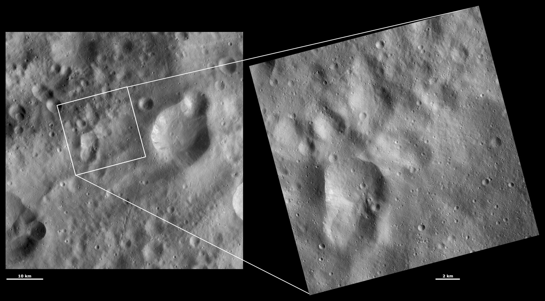 HAMO and LAMO Images of Claudia Crater