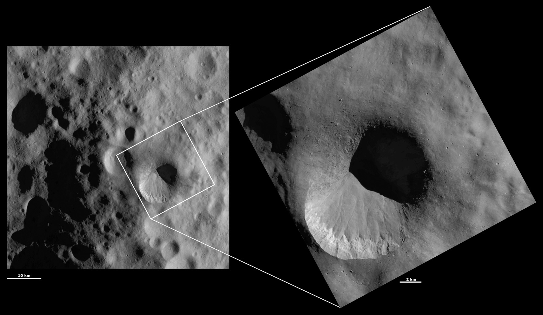 HAMO and LAMO Images of Fabia Crater