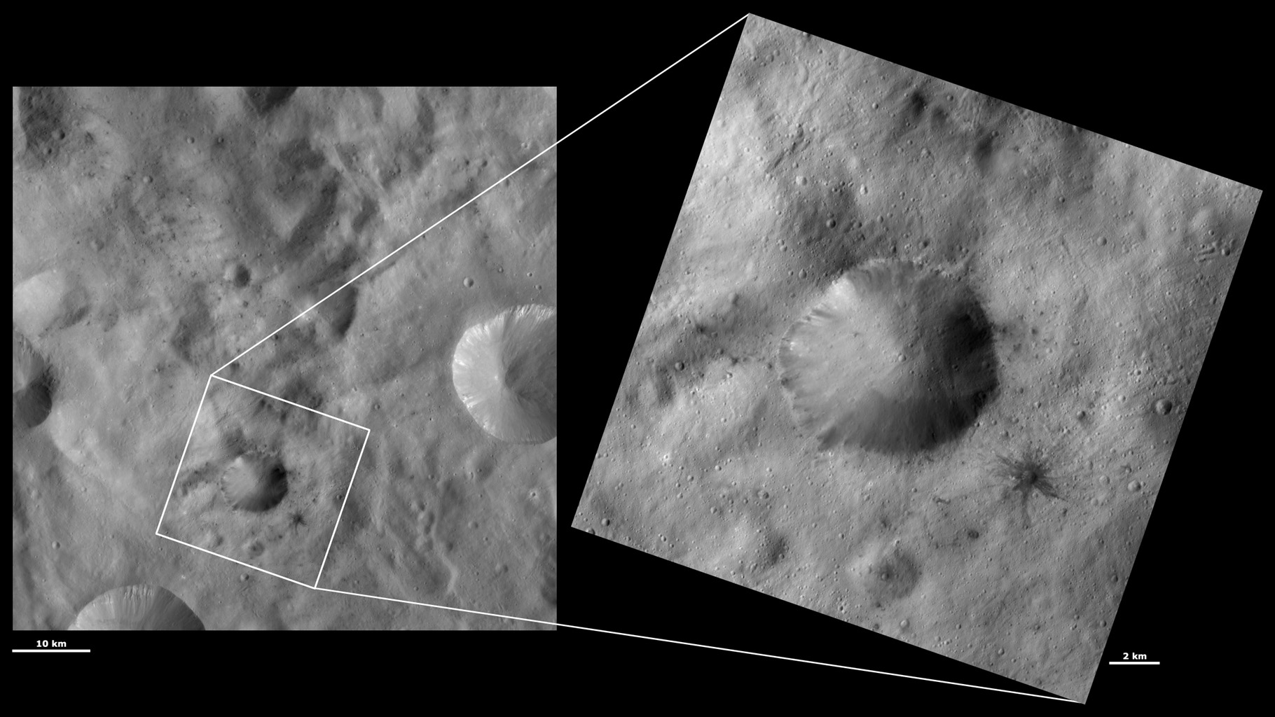 HAMO and LAMO Images of Laelia Crater