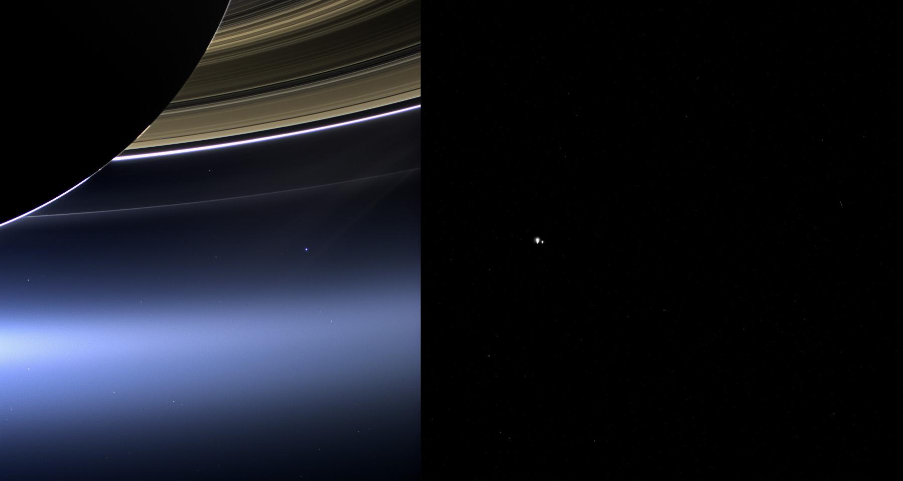 Earth from Cassini and MESSENGER