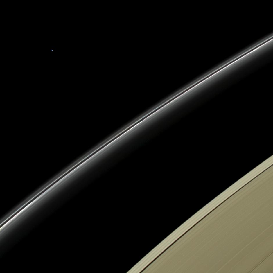 Saturn's rings and the planet Uranus