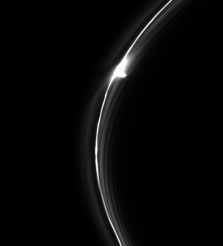 Saturn's dynamic F ring contains many different types of features to keep scientists perplexed.